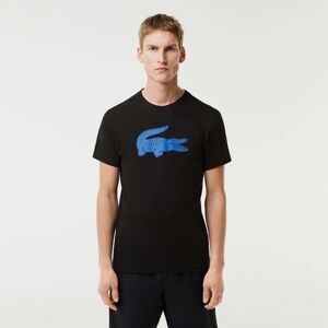 Lacoste Black Ultra Dry Sport 3D Print Crocodile Graphic T-shirt.